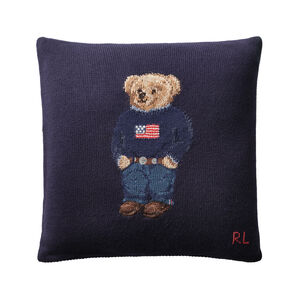 Polo Bear Wool Throw Pillow, medium